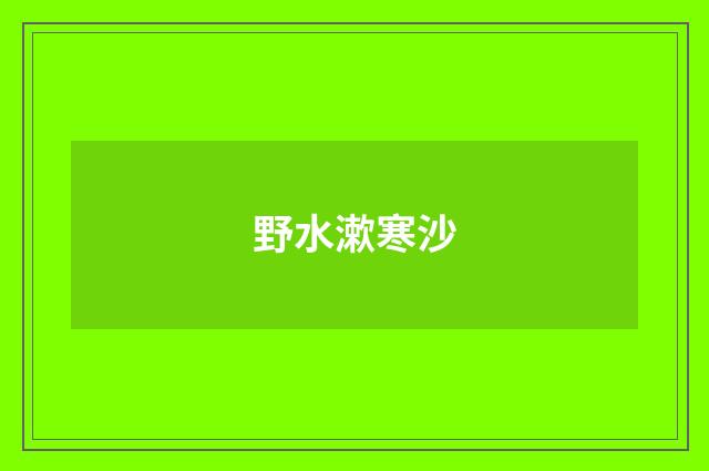 野水漱寒沙