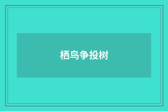 栖鸟争投树