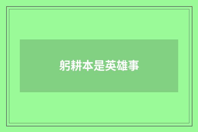 躬耕本是英雄事