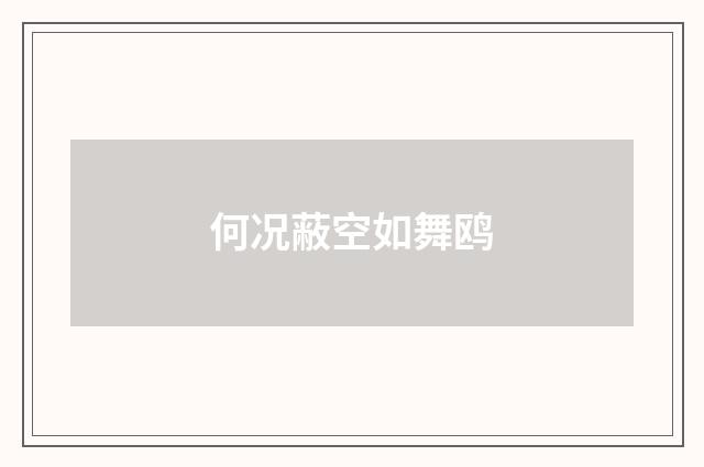 何况蔽空如舞鸥