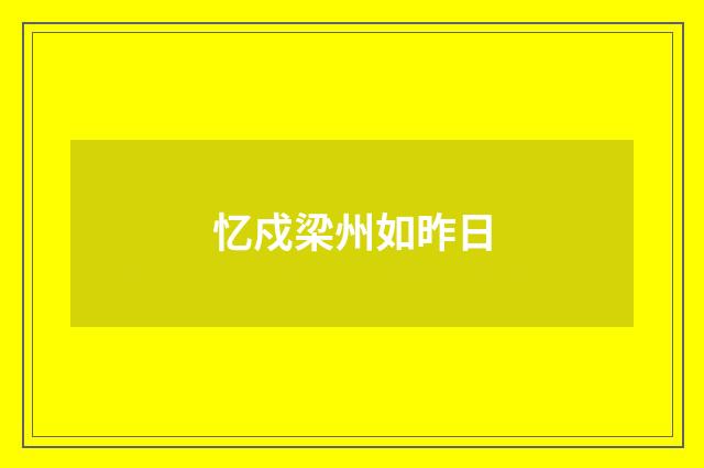 忆戍梁州如昨日