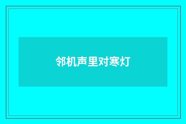 邻机声里对寒灯