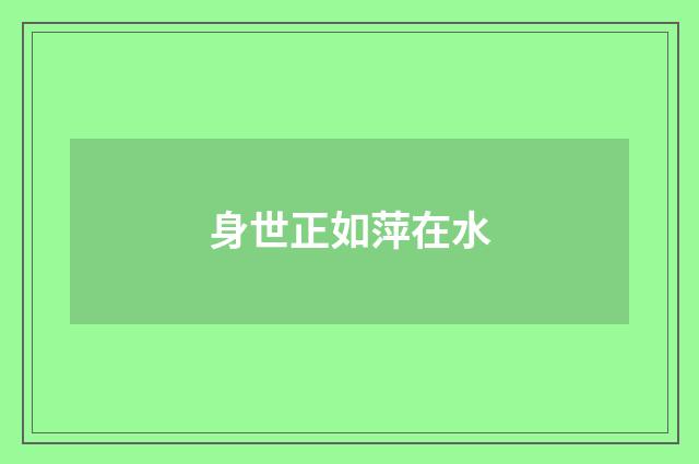 身世正如萍在水