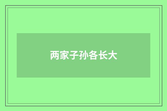 两家子孙各长大