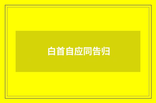 白首自应同告归