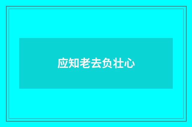 应知老去负壮心