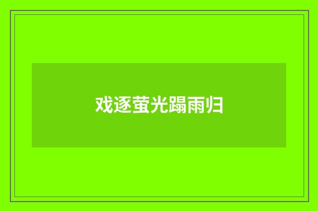 戏逐萤光蹋雨归