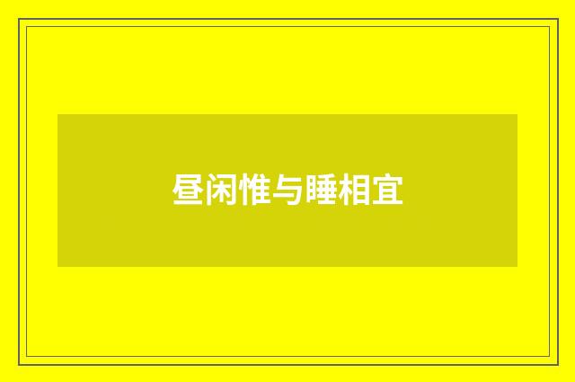 昼闲惟与睡相宜