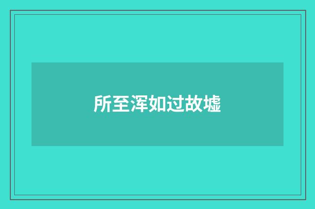 所至浑如过故墟