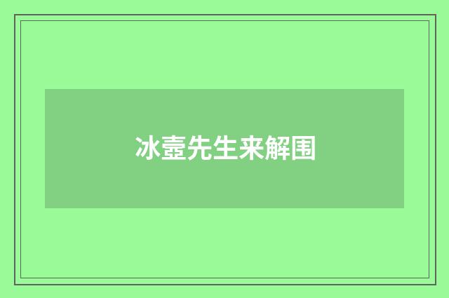 冰壼先生来解围