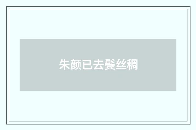 朱颜已去鬓丝稠