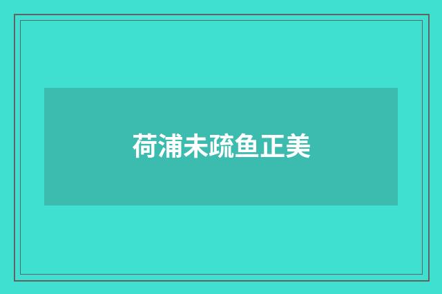 荷浦未疏鱼正美
