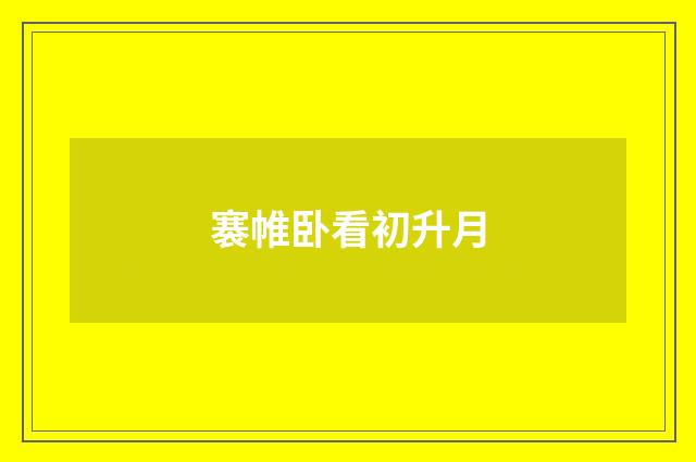 褰帷卧看初升月