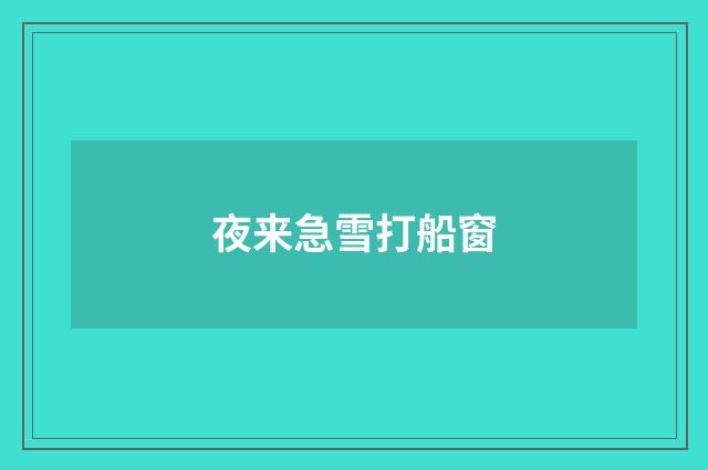 夜来急雪打船窗