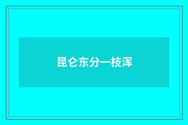 昆仑东分一枝浑