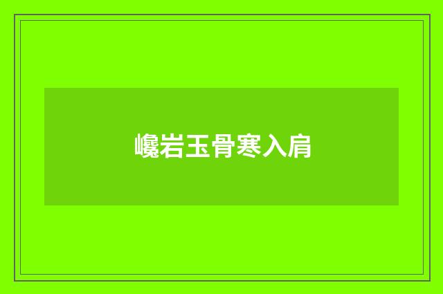 巉岩玉骨寒入肩