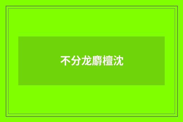 不分龙麝檀沈