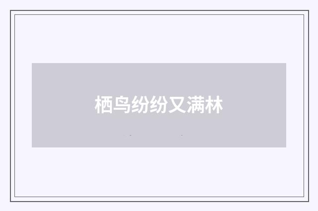 栖鸟纷纷又满林