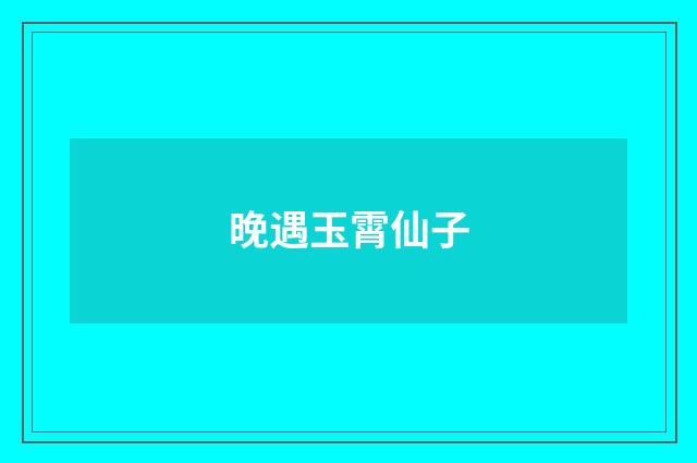 晚遇玉霄仙子