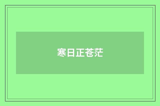 寒日正苍茫