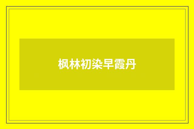 枫林初染早霞丹