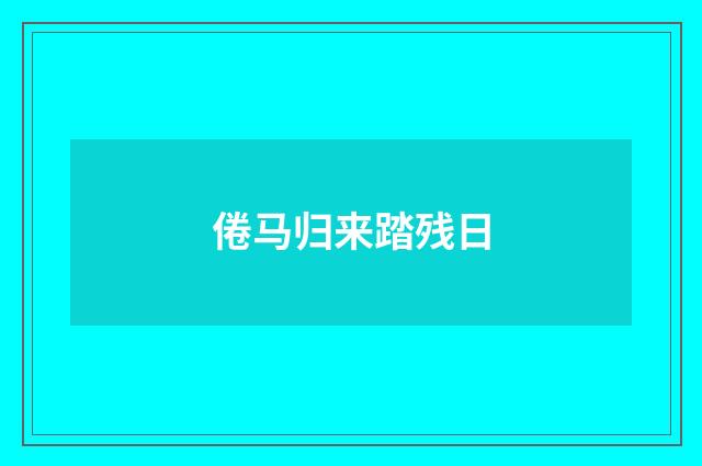 倦马归来踏残日