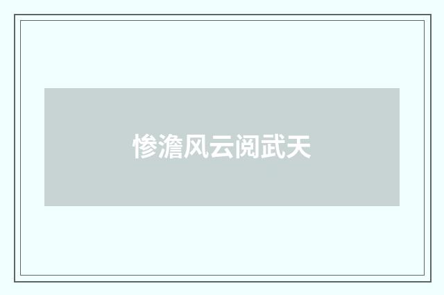 惨澹风云阅武天
