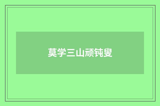 莫学三山顽钝叟