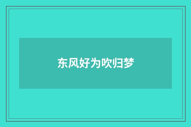东风好为吹归梦