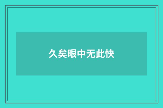 久矣眼中无此快
