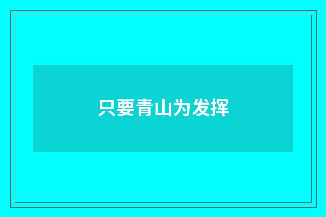 只要青山为发挥