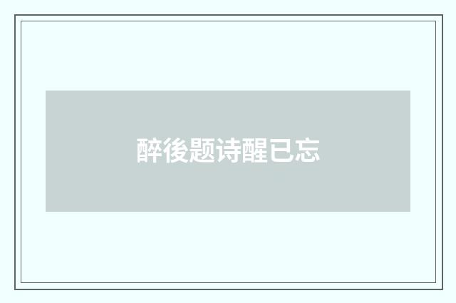 醉後题诗醒已忘