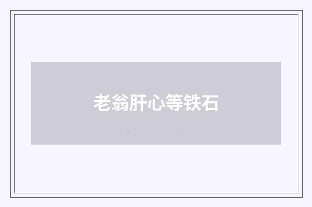 老翁肝心等铁石