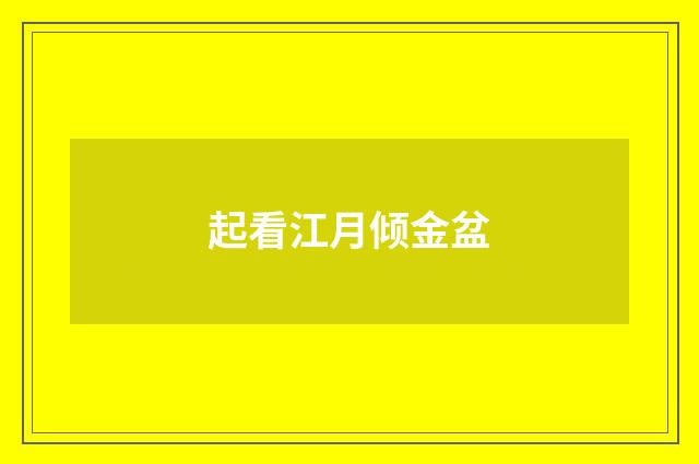 起看江月倾金盆
