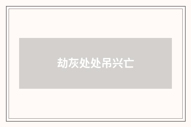 劫灰处处吊兴亡