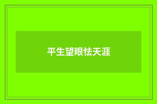 平生望眼怯天涯