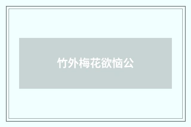 竹外梅花欲恼公