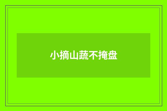 小摘山蔬不掩盘