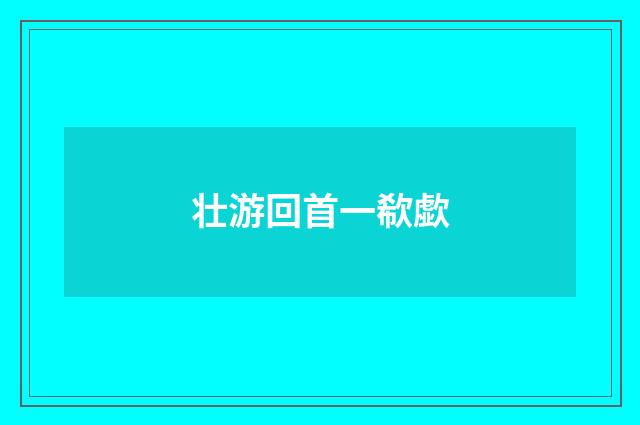 壮游回首一欷歔