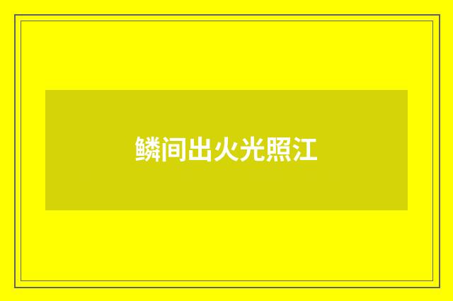 鳞间出火光照江