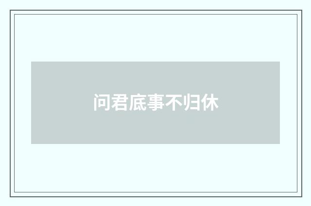 问君底事不归休