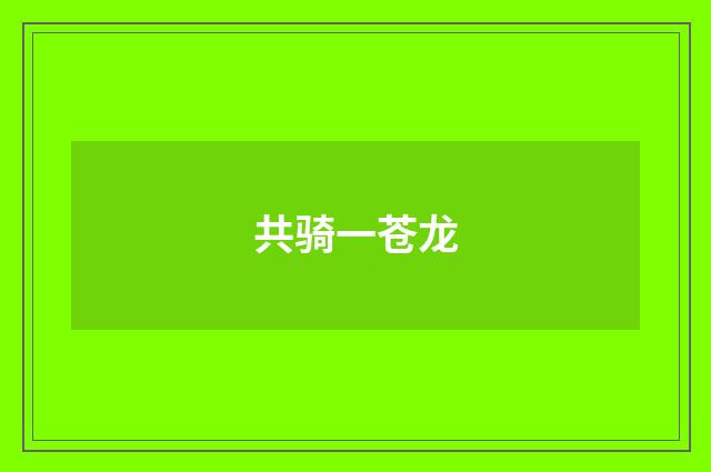 共骑一苍龙
