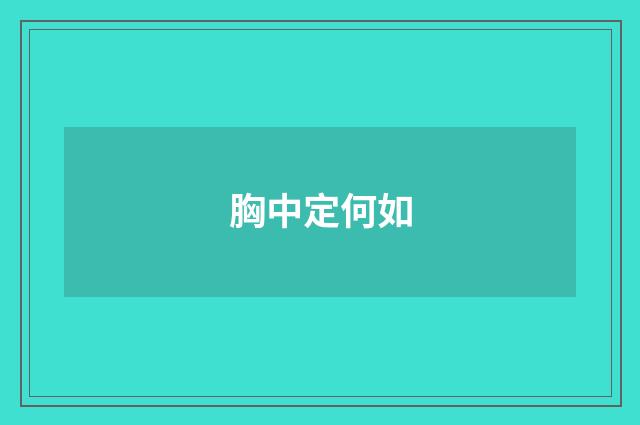 胸中定何如