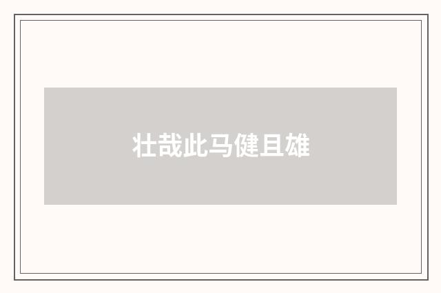 壮哉此马健且雄