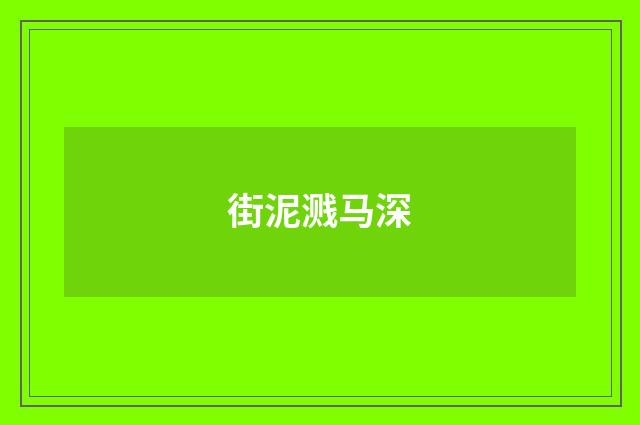 街泥溅马深