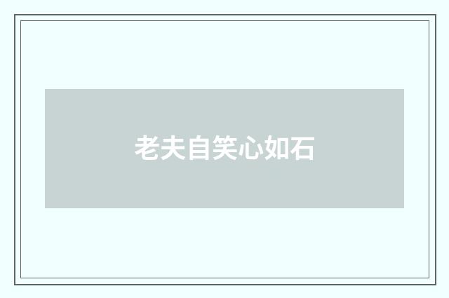 老夫自笑心如石