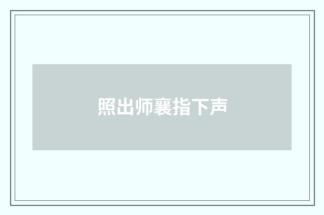 照出师襄指下声