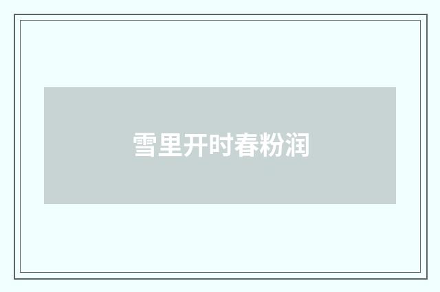 雪里开时春粉润