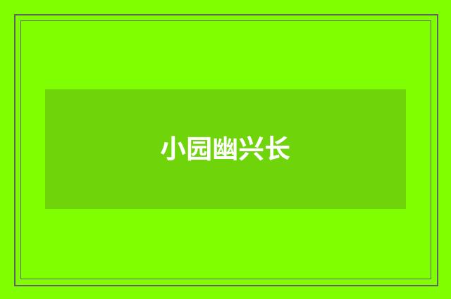 小园幽兴长
