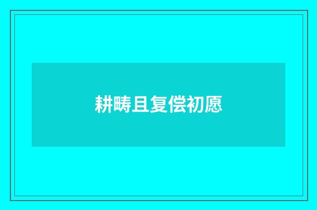 耕畴且复偿初愿